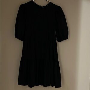 Zara Black Dress with Puff Sleeves
